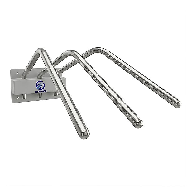 Porta Avental Plumbífero de Parede c/ 3 Cabides Inox