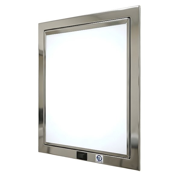 Negatoscópio de Embutir 1 Corpo Led c/ Moldura Inox Bivolt