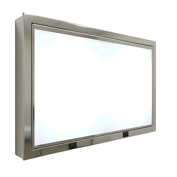 Negatoscópio de Embutir 2 Corpos Led c/ Moldura Inox Bivolt
