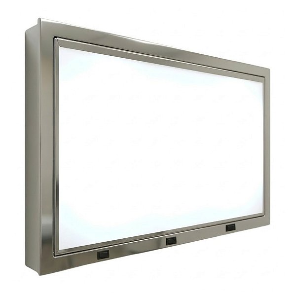 Negatoscópio de Embutir 3 Corpos Led c/ Moldura Inox Bivolt
