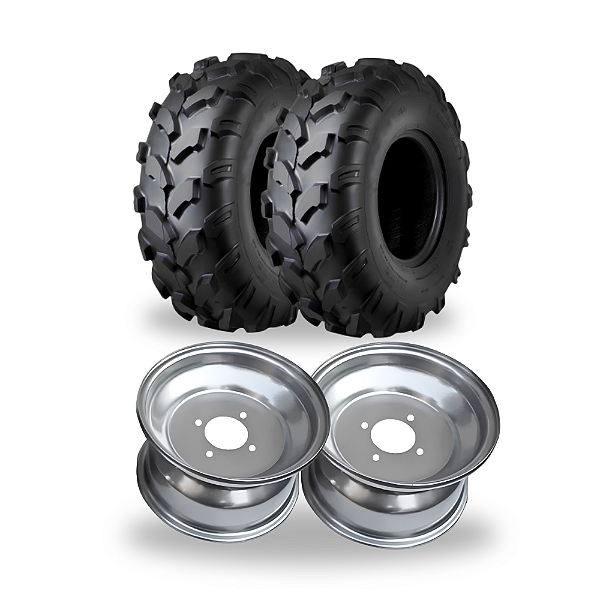 Kit 2x Pneus + Rodas 21x7-10