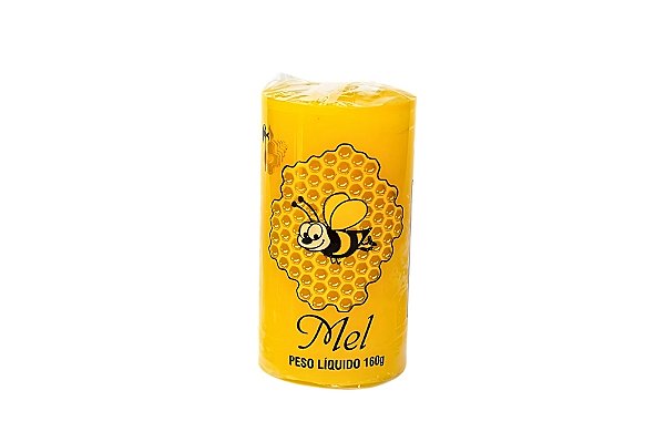 Vela Parafina Pura Aromatizada de Mel 160g - Pequena (9x5).