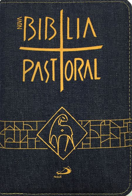 Nova Bíblia Pastoral Média com Zíper Capa Jeans