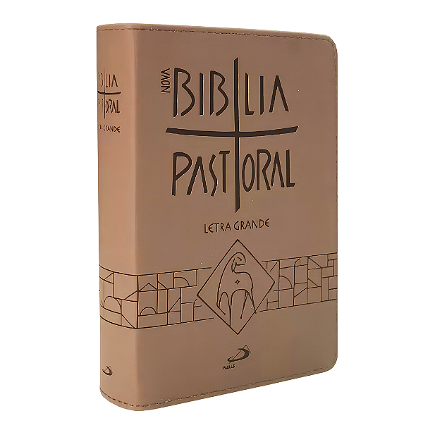 Nova Bíblia Pastoral com Letras Grandes e com o Zíper Marrom.