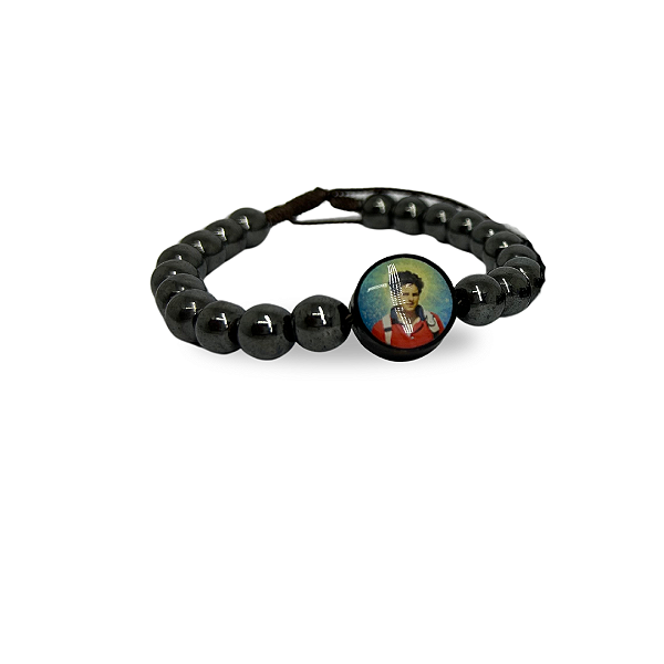 Pulseira Hematita Carlo Acutis - Regulagem