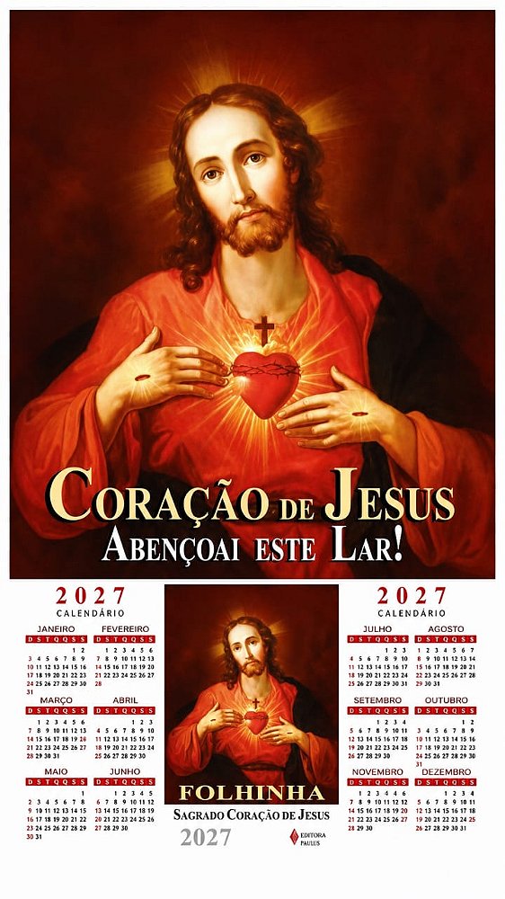 Folhinha Do Sagrado Coração De Jesus - 2027