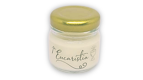 DUPLICADO - Velas Aromatizadas - (Pote) Tema: Primeira Eucaristia l Essência: Cerejeira