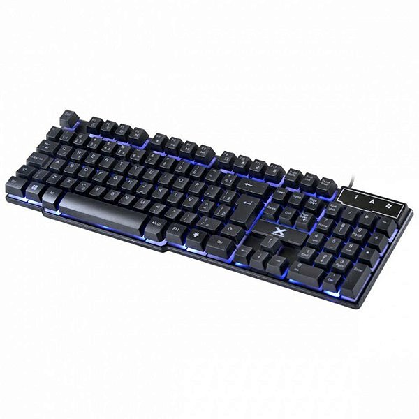 TECLADO GAMER HYDRA 107 TECLAS + 12 MULTIMIDIA COM LED AZUL SENSACAO TECLA  MECANICA - GT700 - Téc Master