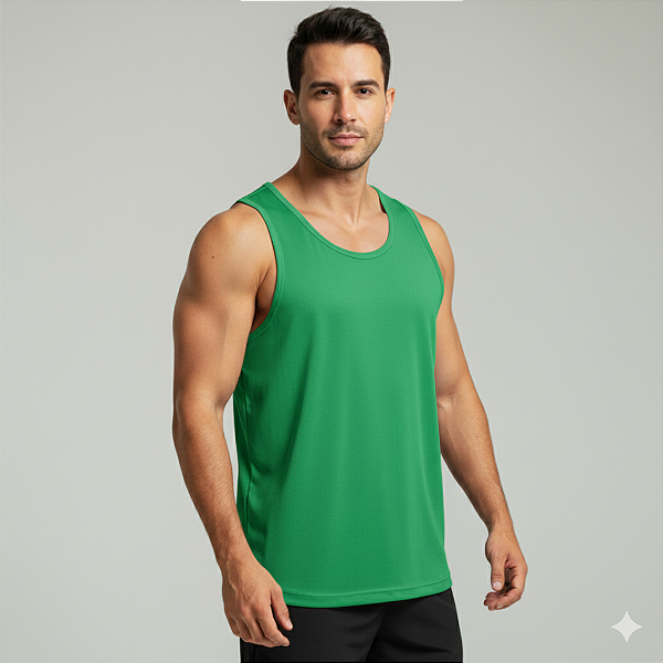 Regata Masculina Básica Para Sublimação Treino Academia 100% Poliéster