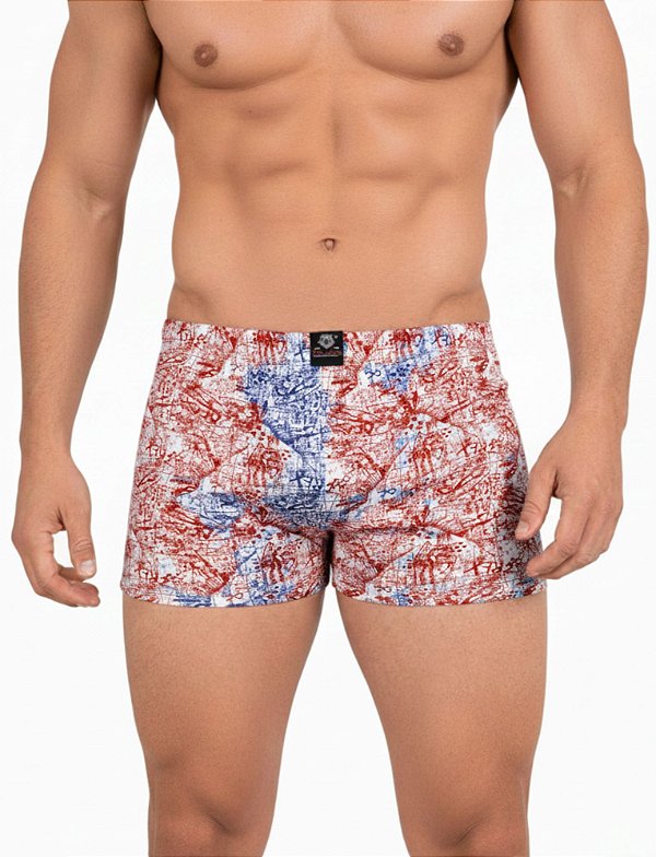 Kit 6 Cuecas Boxer Microfibra Cós Embutido Estampas Variadas