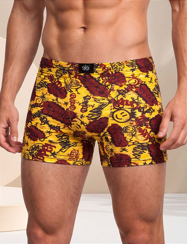 Cueca Boxer Masculina Ultra-Fresh Malha Flex-Fit Estampada | Absoluth