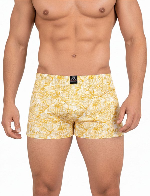 Cueca Boxer Masculina Ultra-fresh Malha Flex-fit Absoluth Basic Estampada