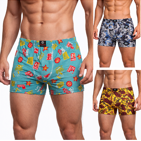 Kit 3 Cuecas Boxer Ultra Fresh Flex Fit