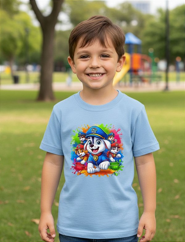 Camiseta Infantil Patrulha Canina Masculina Algodão Absoluth