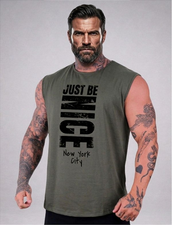 Regata Machão Longline Sem Manga Absoluth Just Be Nice