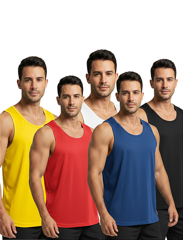 Kit 5 Regata Masculina Modelo Americano Estilo Clássico Poliéster Premium