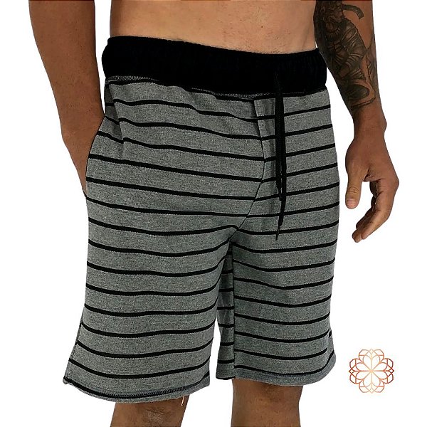 Bermuda Moletinho Black List Mescla Premium Academia