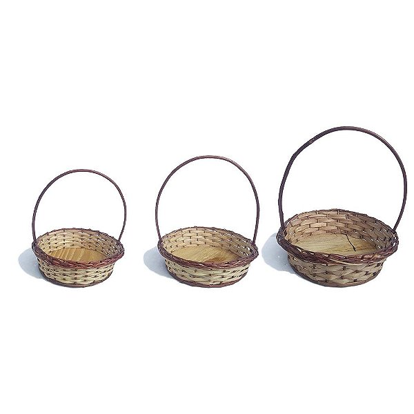 Cesta de vime redonda