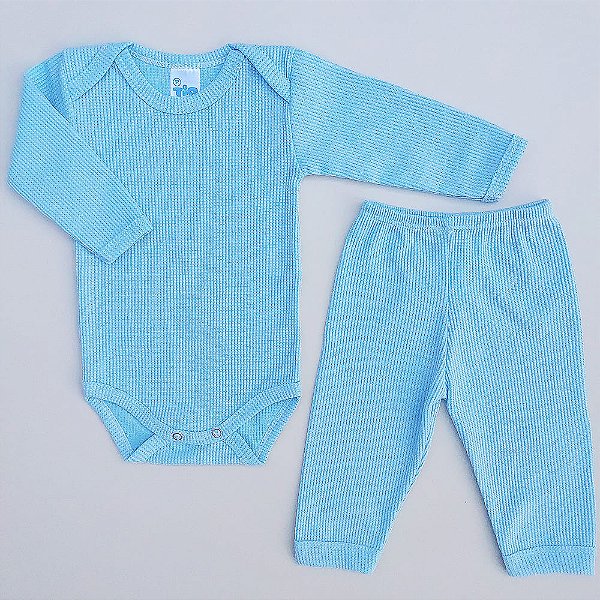 Conjunto Bebê Térmico Trabalhado Manga Longa