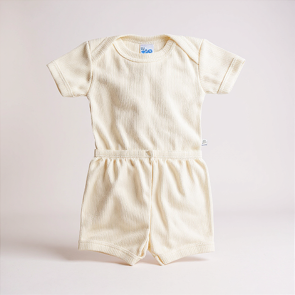 Conjunto Manga Curta Poliviscose Pérola