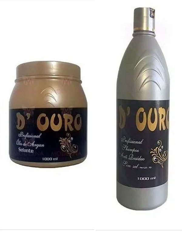 Kit Selagem de Argan + Shampoo Antiresiduos D Ouro 1 Litro