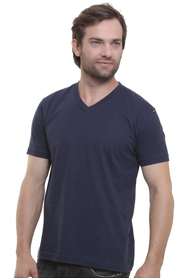 Camiseta Decote V Oitavo Ato Marinho