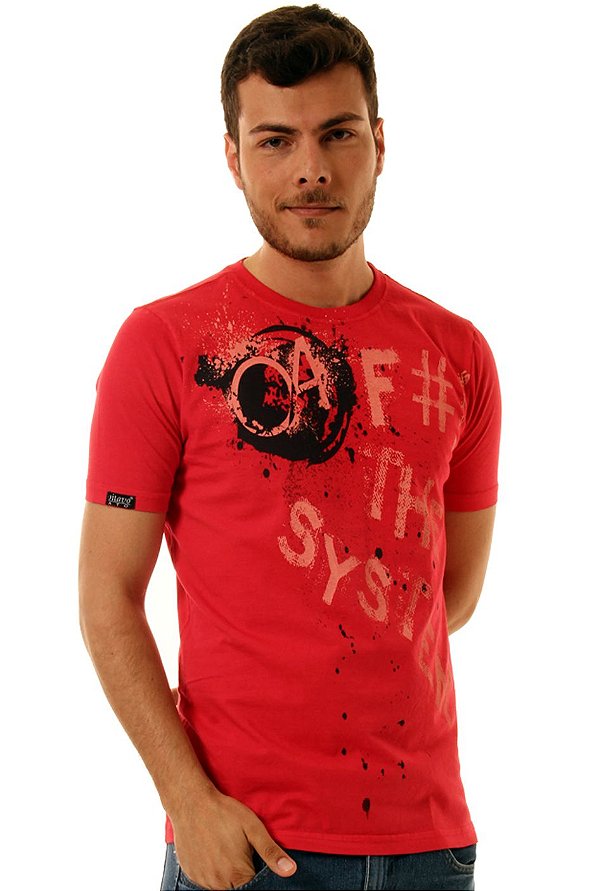 Camiseta Oitavo Ato Fck The System Vermelha