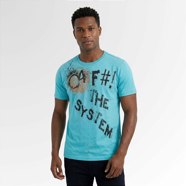 Camiseta Oitavo Ato Fck The System Baby Blue