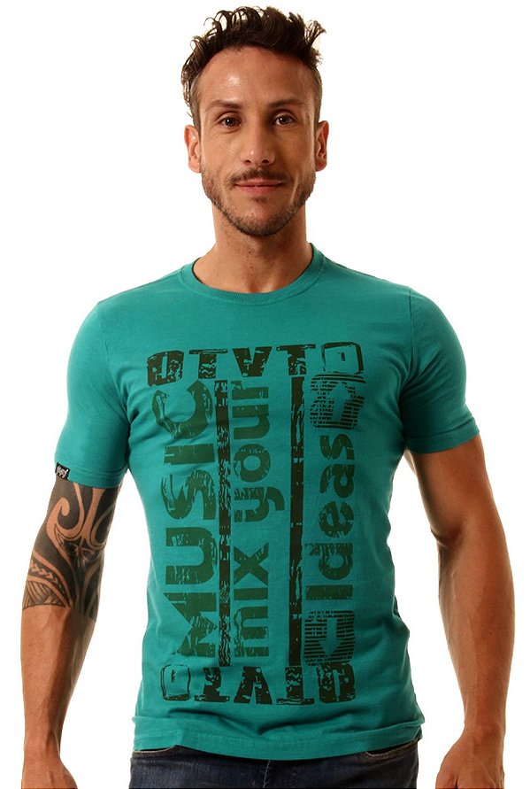 Camiseta Oitavo Ato Music Mix Mint Green