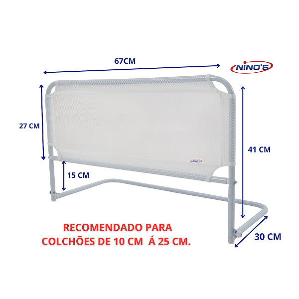 Mini Grade de cama simples Branca Ninos