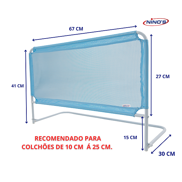 Mini Grade de cama simples Azul Ninos
