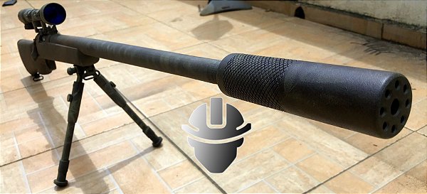 Supressor Silenciador Funcional Sniper Airsoft