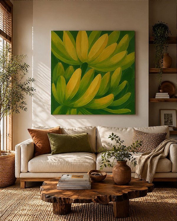 Quadro Decorativo Bananas 90x90 Pintura Para Sala
