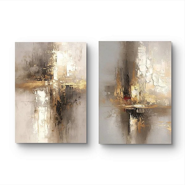 Pintura em tela conjunto de quadros abstrato texturizado feito à mão