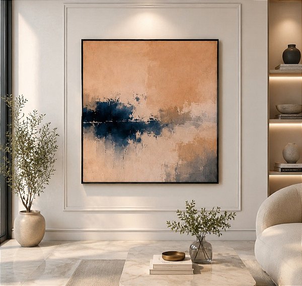Quadro Abstrato Contemporâneo – Pintura Feita à Mão Sob Encomenda Azul