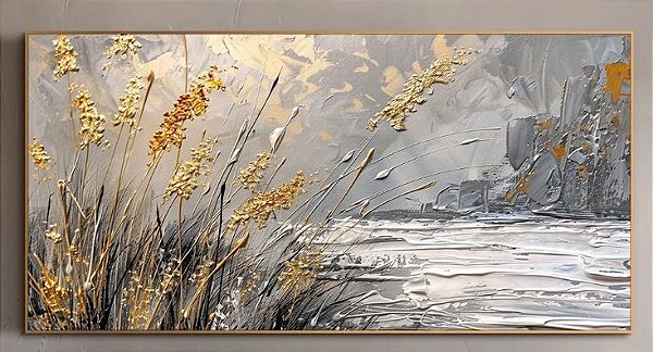 Pintura em tela quadro paisagem à óleo sobre tela