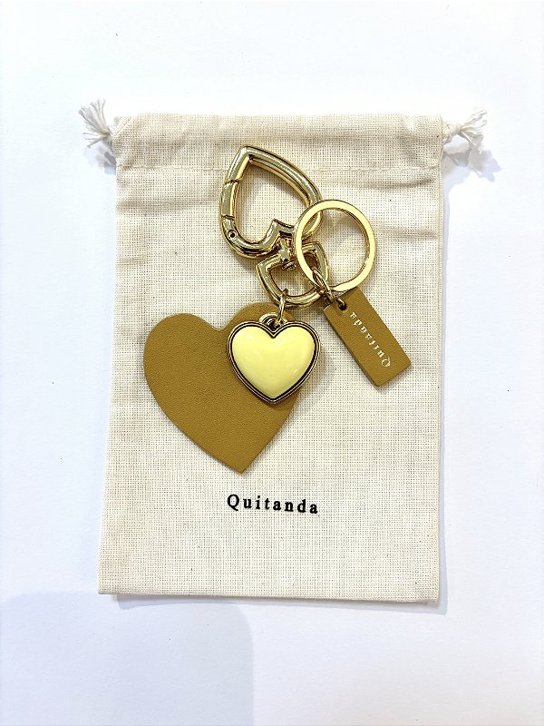 Chaveiro 'Charm' Coração Amarelo