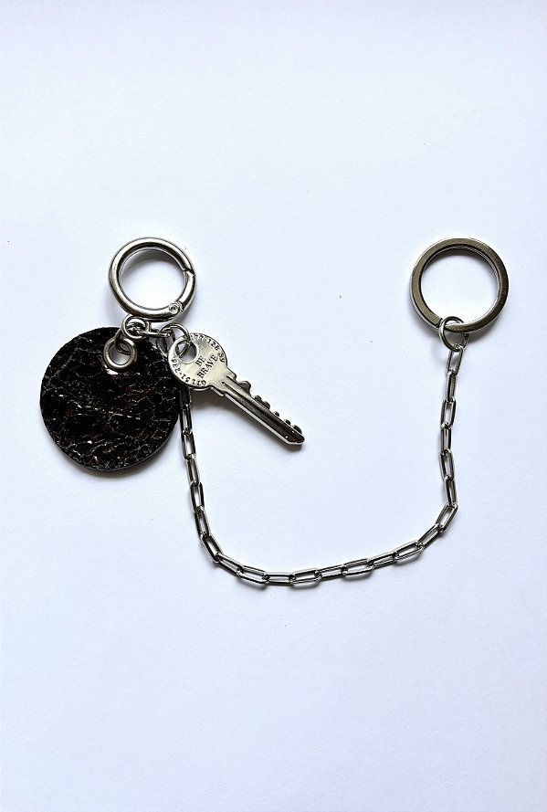 Chaveiro 'Charm' Corrente e Chave Prata