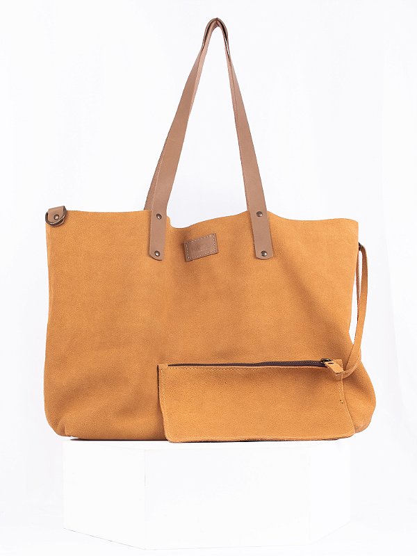 Bolsa Tote Camurça Caramelo