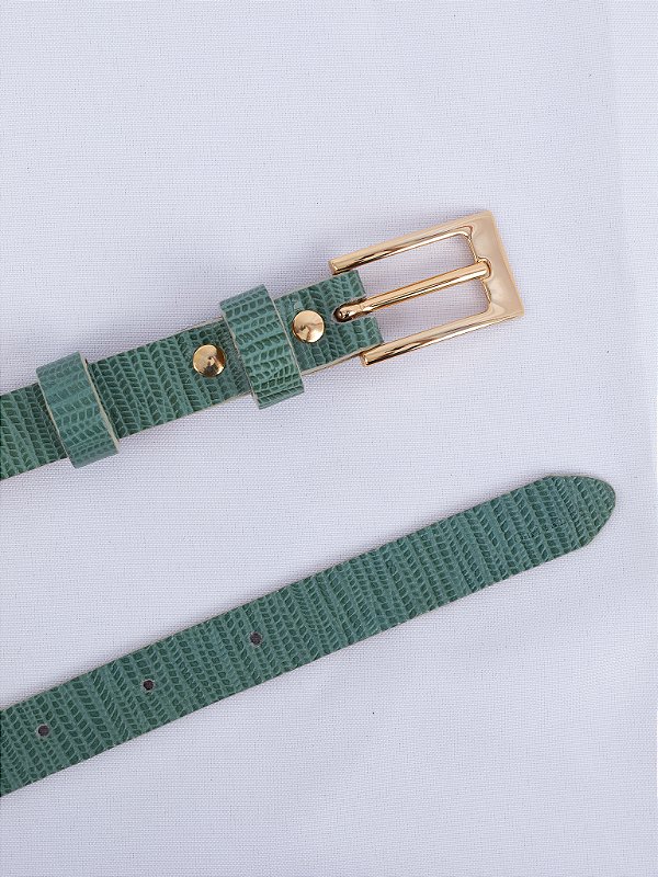 Cinto Fino Oblong Verde Textura