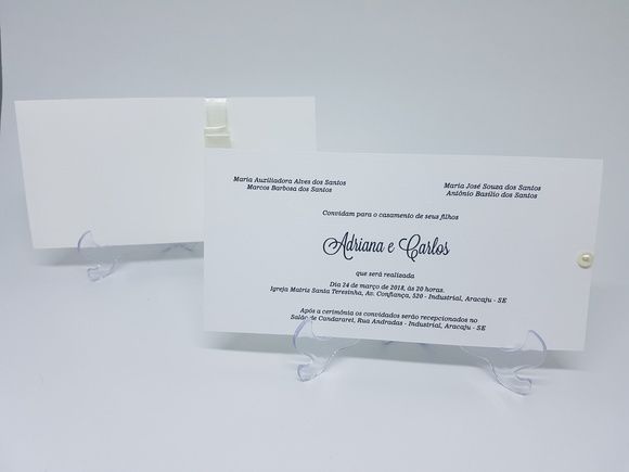 Convite casamento classico com envelope