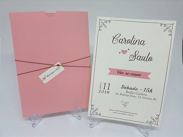 Convite casamento envelope Rose