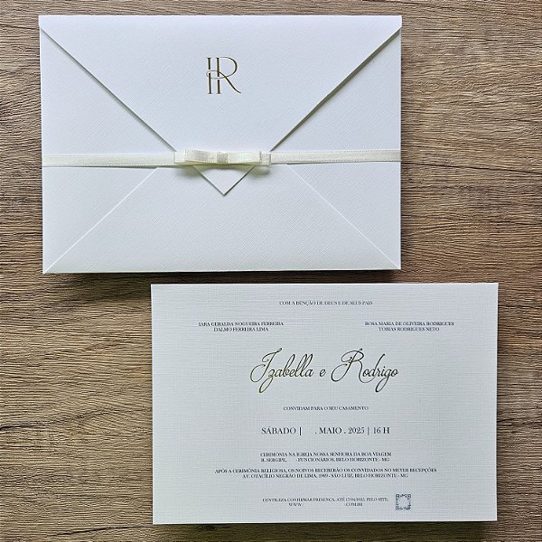 Convite de casamento clássico dourado (opcional)