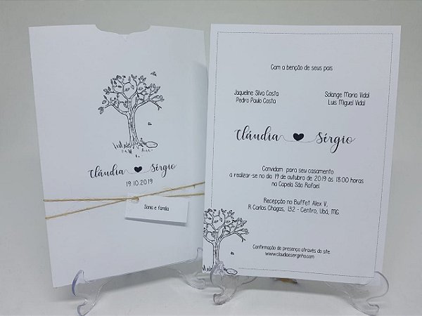 Convite casamento árvore