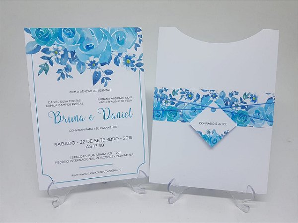 Convite casamento Tiffany floral