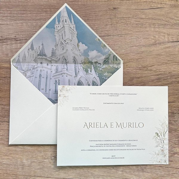 Convite Casamento igreja personalizada markatto