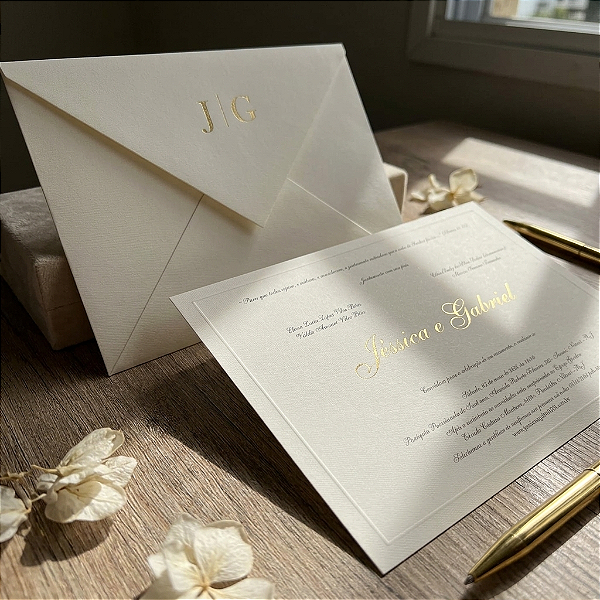 Convite Casamento dourado markatto (opcional)