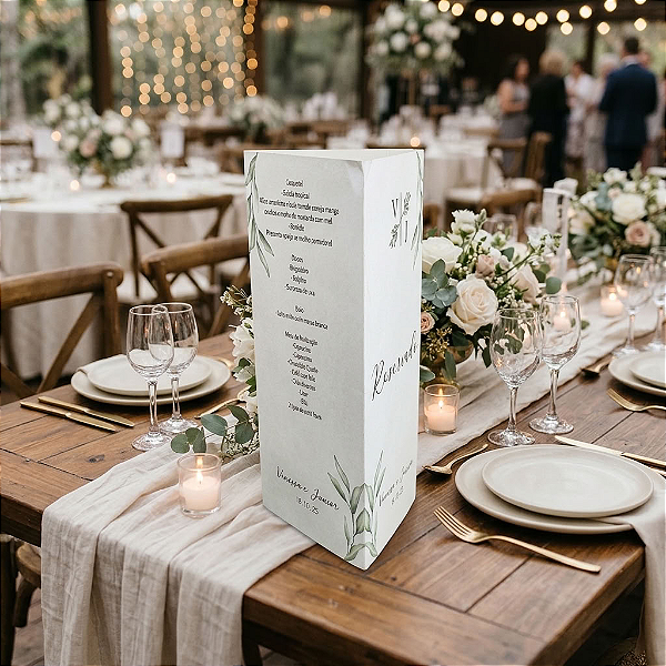 Menu de casamento prisma