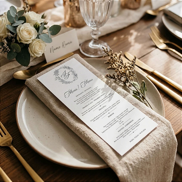 Menu de casamento - individual