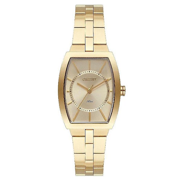 Relógio Orient Feminino LGSS0059 C1KX Quadrado Dourado